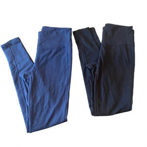 Athleta Set Of Two Body Leggings Blue & Black